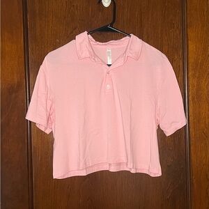 Fabletics Cropped Short Sleeve Polo Size Medium